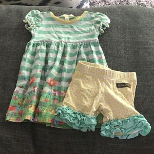 Cute dress and shorts set.